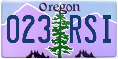 OR license plate 023RSI
