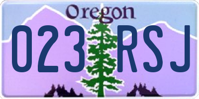OR license plate 023RSJ