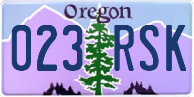 OR license plate 023RSK