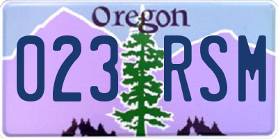 OR license plate 023RSM