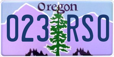 OR license plate 023RSO