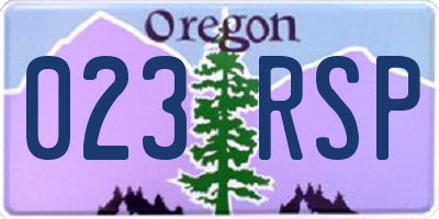 OR license plate 023RSP