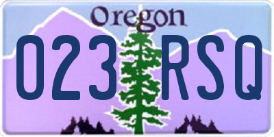 OR license plate 023RSQ