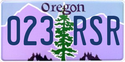 OR license plate 023RSR