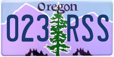 OR license plate 023RSS