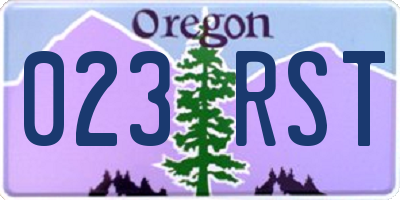 OR license plate 023RST