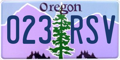 OR license plate 023RSV
