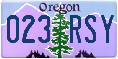 OR license plate 023RSY