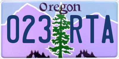 OR license plate 023RTA