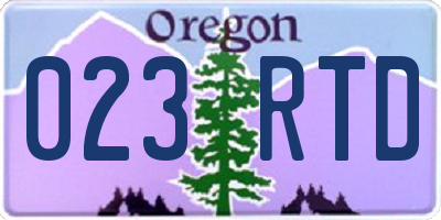 OR license plate 023RTD