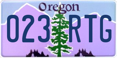 OR license plate 023RTG
