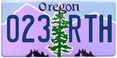 OR license plate 023RTH