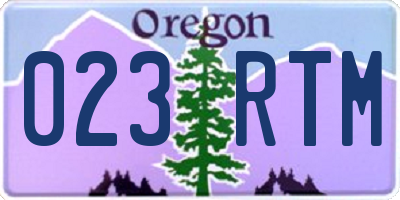 OR license plate 023RTM
