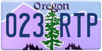 OR license plate 023RTP
