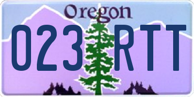 OR license plate 023RTT