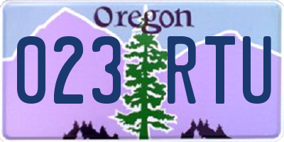 OR license plate 023RTU