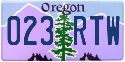 OR license plate 023RTW