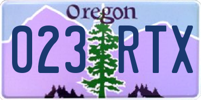 OR license plate 023RTX