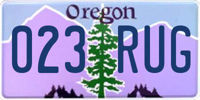 OR license plate 023RUG
