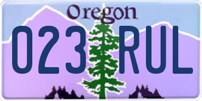 OR license plate 023RUL