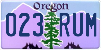 OR license plate 023RUM