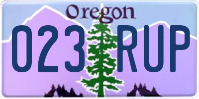 OR license plate 023RUP