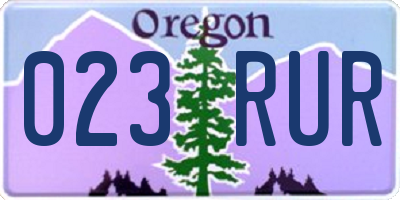 OR license plate 023RUR