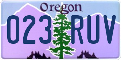 OR license plate 023RUV