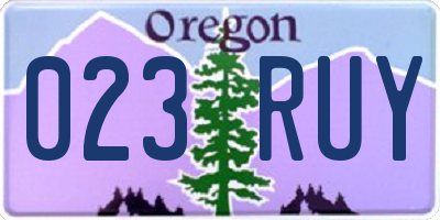 OR license plate 023RUY