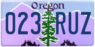 OR license plate 023RUZ