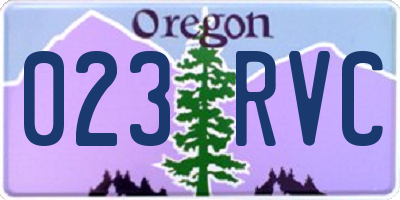 OR license plate 023RVC