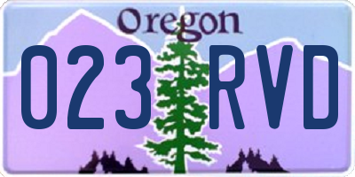 OR license plate 023RVD
