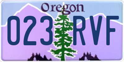 OR license plate 023RVF
