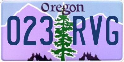OR license plate 023RVG