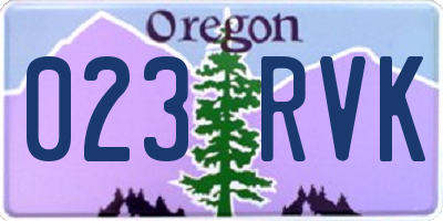 OR license plate 023RVK