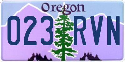 OR license plate 023RVN