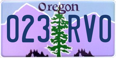 OR license plate 023RVO
