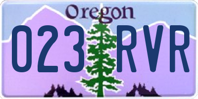 OR license plate 023RVR