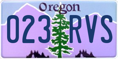 OR license plate 023RVS