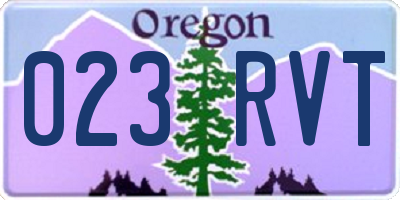 OR license plate 023RVT