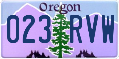 OR license plate 023RVW