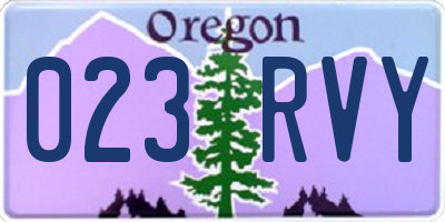 OR license plate 023RVY