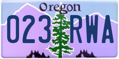 OR license plate 023RWA