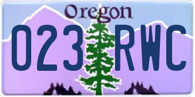 OR license plate 023RWC