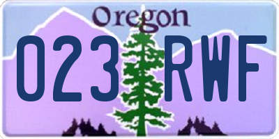 OR license plate 023RWF