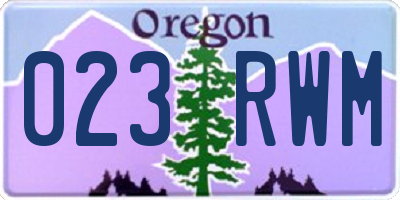 OR license plate 023RWM