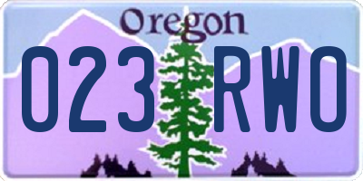 OR license plate 023RWO