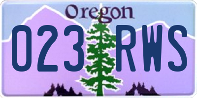 OR license plate 023RWS