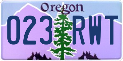 OR license plate 023RWT