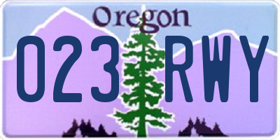 OR license plate 023RWY